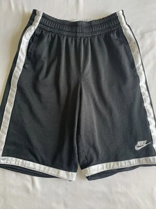 Nike Shorts Youth Medium Black White Swoosh Basketball Athletic Gym Kids Boys - Picture 1 of 6