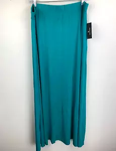 Worthington Maxi Skirt Size XL Women's Teal A-Line Rayon Knit ~ NEW - Picture 1 of 4