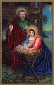 DE COLECCIÓN POSTAL NAVIDAD BELÉN c1910 HERMOSOS COLORES RICOS 121124 T - Imagen 1 de 2