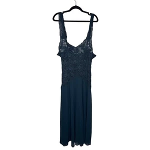 Vestido largo de seda negro Victoria's Secret de colección, pajaritas con correas talla L - Imagen 1 de 9