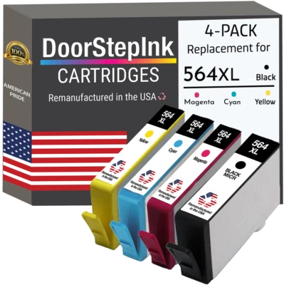 DoorStepInk Compatible Ink Cartridges For HP 564XL B C M Y 4 PK-USA - Image 1 of 4