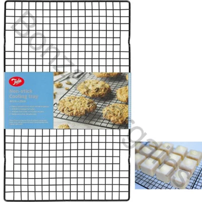 TALA RECTANGULAR ESTANTE PARA PASTELES BANDEJA DE ENFRIAMIENTO ANTIADHERENTE GADGET DE COCINA NEGRO Foto 1 de 3