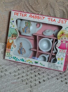 Shackman Peter Rabbit Beatrix Potter Miniature Children Toy China tea Set Japan - Picture 1 of 5