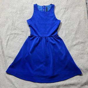 W118 by Walter Baker Dress Womens XS Blue Sleeveless Back Snap Button Zip Mini - Picture 1 of 15