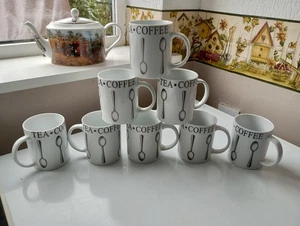 8 x Waterside Spoon Tea Coffee Mugs 4" high - Picture 1 of 3