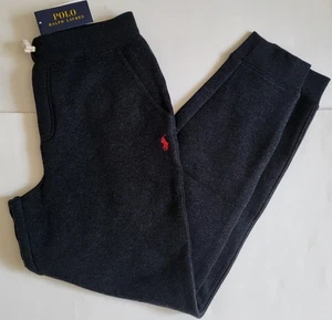 Polo Ralph Lauren Boys Sweatpants Fleece Joggers Pony Logo Size 6 7 Blue Red Blk - Picture 1 of 12