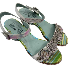 L'Artiste by Spring Step Damen Aradya Leder Sandalen weiß EUR 40 US 9M - Bild 1 von 13