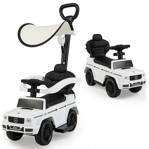 3-In-1 Ride on Push Car Mercedes Benz G350 Stroller Sliding Car with Canopy-Whit - Picture 1 of 1