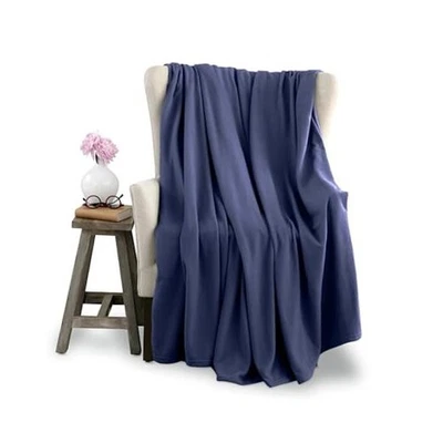 Manta de microfleece talla - Manta de cama polar - Twin azul marino cómodo para todas las estaciones Foto 1 de 4