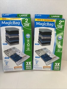 Lot Of 2 MagicBag Instant Space Storage Bags 2 Heavy Duty LG Flats In Each Box - Picture 1 of 3