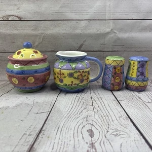 Sango Salt & Pepper Shaker Set & Sugar Creamer Set Sue Zipkin The Sweet Shoppe - Picture 1 of 24
