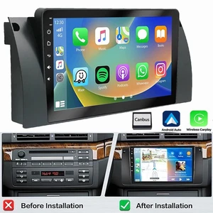 9" For BMW E39 E53 X5 GPS Navi CarPlay Car Stereo Radio Android 14 2+32GB FM RDS - Picture 1 of 12