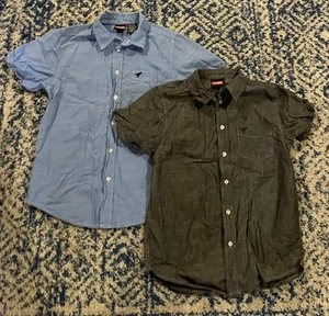 Boys Wrangler Shirt Sleeve Button Up Collard Shirts - Size Large 10/12 Cotton - Picture 1 of 5