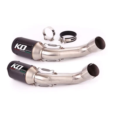 Puntas de escape tubo de enlace medio carbono escape sistema de 2" para Honda CBR1000RR 2008-2016 - Imagen 1 de 4