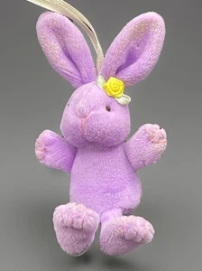 Bezaubernder Mini lila Stofftier Hase Kaninchen Plüsch mit Glitzerakzenten # - Bild 1 von 11