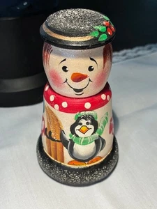 Nesting Snowman Dolls - 2 Snowmen & Christmas Tree - Hand Painted, Ex. Cond. - Picture 1 of 9