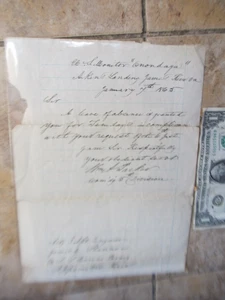 Documento Super 1865 Permiso de Ausencia de la Guerra Civil, US MONITOR Anondaga, Barco, Marina - Imagen 1 de 11