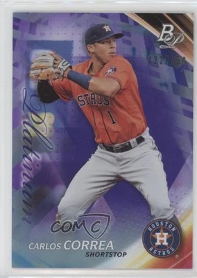 2017 Bowman Platinum Purple /250 Carlos Correa #45 - Image 1 of 2