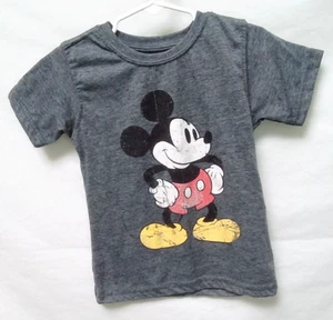 Disney's Mickey Mouse Gray Short Sleeved Distressed Graphic T-Shirt Size 4T - Picture 1 of 7