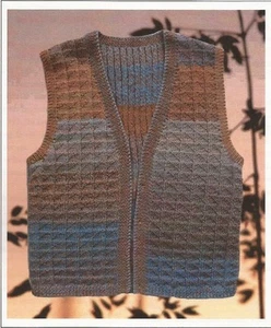 MAN'S VEST Jojoland Knitting Pattern designed by Lijuan Jung for Rhythm - Picture 1 of 3