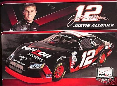 2009 JUSTIN ALLGAIER "VERIZON PENSKE RACING" #12 NASCAR NATIONWIDE POSTCARD Cover