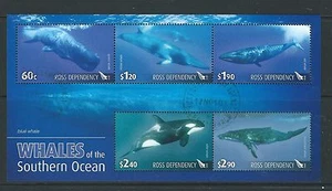 NEW ZEALAND 2010 ROSS DEPENDANCY WHALES MINIATURE SHEET FINE USED - Picture 1 of 1