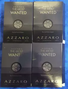 4 x Azzaro The Most Wanted eau de parfum intense spray samples .04 oz - Picture 1 of 3