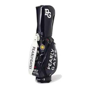 PEARLY GATES Standard Enamel Caddy Bag Navy 46inch Unisex PG SMILE Golf New - Picture 1 of 24