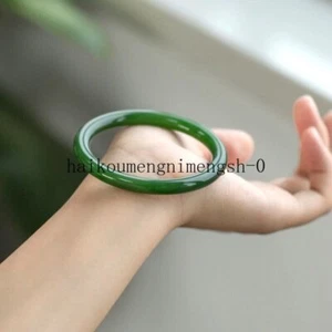 Brazalete circular de jade HeTian verde grado natural certificado 56-64 mm - Imagen 1 de 12