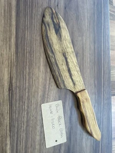 Cuchillo para servir pasteles/pasteles de madera exótico - Iroko y limba negra - Gran regalo de boda - Imagen 1 de 7