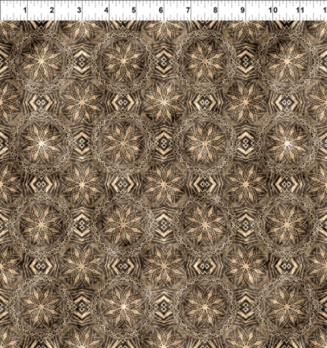 In The Beginning Dragons - The Ancients 7DRG3 Grey Medalion Texture Cotton - Image 1 of 1