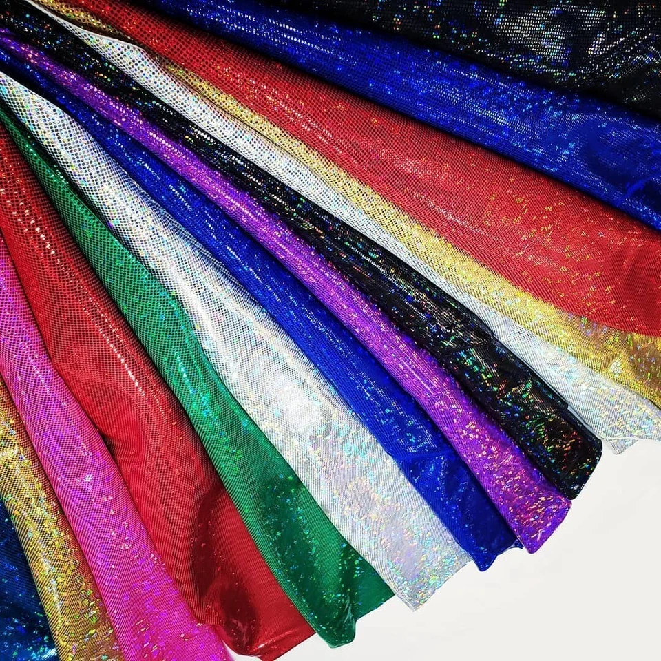 Shattered Hologram Spandex Fabric by the Yard | 4 Way Stretch Dancewear Fabric | - Image 1 of 1