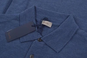 Zanella Neu mit Etikett Poloshirt Merinowolle Kragen Größe XL in einfarbig blau - Bild 1 von 8