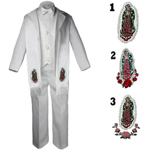6pc White Baby Toddler Kid Boys Baptism Formal Necktie Tuxedo Suit Stole S-20 - Bild 1 von 5