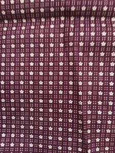 Vintage Cotton Print Fabric Wamsutta Flowers White & Maroon 1.8 yrds x 46" Wide - Picture 1 of 5