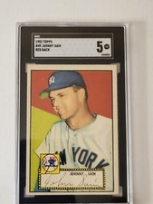1952 Topps Johnny Sain #49 SGC 5 EX Correct Bio Red Back New York Yankees