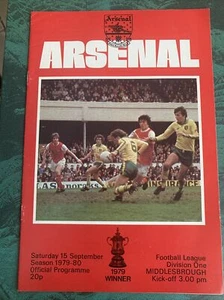 1979 Arsenal V Middlesbrough Football  Soccer Match Programme - Picture 1 of 3