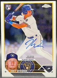 2023 Topps Chrome Joey Wiemer #RA-JW Rookie Card On Card Autograph RC Brewers - Bild 1 von 2