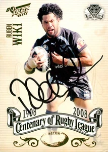 Signed 2008 New Zealand Warriors NRL Select Centenary Card - Ruben Wiki - Picture 1 of 3