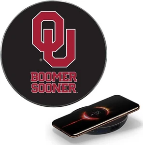 University of Oklahoma Wireless Charger with Illuminated Boomer Sooner Logo - Picture 1 of 4