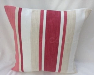 Laura Ashley Designer Cushion Cover "AWNING STRIPE" PALE CRANBERRY Various Sizes - Picture 1 of 2