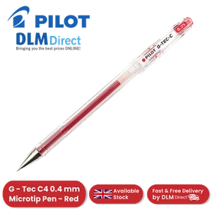 Pilot Pen G-Tec C4 0.4 mm Microtip Rollerball Multi Pens Smooth Gel Ink - Red - Picture 1 of 11