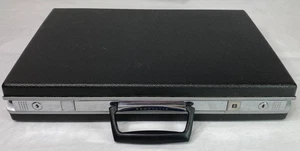 Vintage Samsonite Aktentasche mit Schlüssel Slim Hartschale Schwarz Koffer Handgepäck - Bild 1 von 11