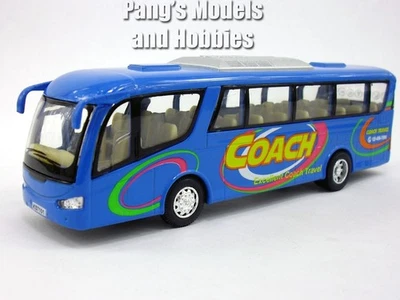 Autobús autocar de 7 pulgadas escala 1/68 (aprox) modelo fundido a presión de Kinsfun - AZUL Foto 1 de 4