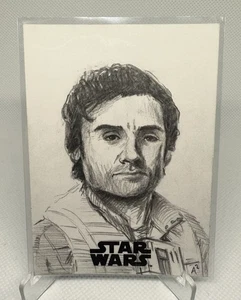 Topps Star Wars: Die letzten Jedi Poe Dameron Sketch von Andrew Arensberg - Bild 1 von 2