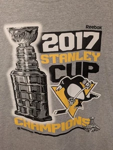 Camiseta gris Reebok 2017 Stanley Cup Champions Pittsburgh Penguins 4XL USADA EN EXCELENTE ESTADO  - Imagen 1 de 11