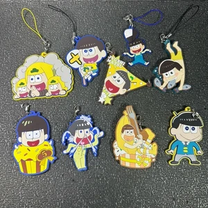 Osomatsu Jyushimatsu Keychain Rubber Strap Lot Japan Fish Banana Cupcake - Picture 1 of 2