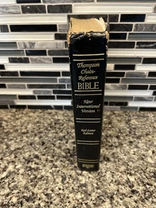 Thompson Chain Reference NIV Study Bible Leather Kirkbride 1990 Red Letter - Imagen 1 de 6