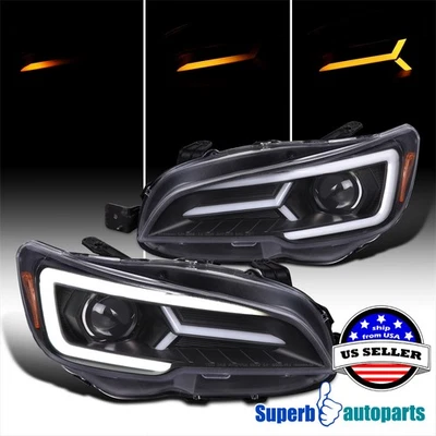For 2015-2021 Subaru WRX STI Matte Black Projector Headlights LED Sequential - Imagem 1 de 4