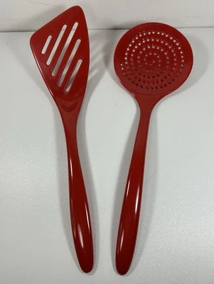 DANSK RED MELAMINE SKIMMING SKIMMER STRAINING SPOON SPATULA UTENSILS 533 541 - Image 1 of 4